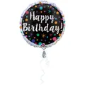 Produktbild: Folienballon Happy Birthday Polka Dot schwarz