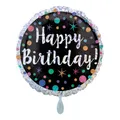 Produktbild: Folienballon Polka Dot Happy Birthday Ø 45 cm ungefüllt