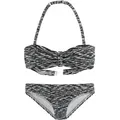 Produktbild: Bandeau-Bikini VENICE BEACH, Mädchen, Gr. 122/128, N-Gr, schwarz-weiß (schwarz, weiß), Polyamid, Melange-Effekt, Bikini-Sets, regulierbares Top, seitliche Stäbchen