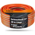 Produktbild: NEO TOOLS Gartenschlauch 1/2 Zoll, 30 m Länge, 6-lagiger | UV-beständig, Flexibel Schlauch, Verdrehschutz - Wasserschlauch aus Erst-PVC mit Anti-Algen-Innenausstattung