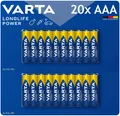 Produktbild: 2x 10er Blister Varta Long Life Power AAA Micro LR03 1,5V Batterie Longlife