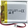 Produktbild: DC 3.7V 1200mAh 103035 wiederaufladbare Lithium-Polymer-Batterie passend für DIY 3.7-5V elektronische Produkte mit eingebautem 2-Draht-Batterieaustausch und LED-Leuchten