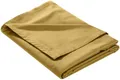 Produktbild: Mako-Satin Baumwollsatin Bettlaken ohne Gummizug Uni einfarbig (Bettlaken 160x260 cm, Gold)