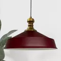 Produktbild: bamyum Asletl-Knob Hängelampe Industrial Vintage Ø40 cm, Küchenlampe Hängend, Wohnzimmerlampe, Pendelleuchte Esstisch Burgenderrot Metall