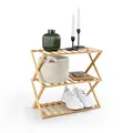 Produktbild: Lumaland Bambusregal 3 Etagen, klappbar | Bambus Organizer – ideal als Schuhregal, im Badezimmer & als Küchenregal | Regal für Deko – platzsparend & montagefrei | 50 x 25 x 46 cm