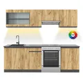 Produktbild: Vicco Küchenzeile Raul, Goldkraft Eiche/Anthrazit, 240 cm