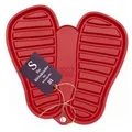 Produktbild: Sanni Shoo Shoo.Pad Kinder Schuhablage Schuhabtropfschale – Waschbare Schuhmatte in versch. Größen & Farben I Flexible Schuhwanne (S, bis Schuhgröße 31), rot