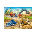 Produktbild: Larsen Puzzle Baustelle, Alter 6–10, 30 Teile, Lern‑Puzzle für Kinder, stabile Kartonteile, Rahmenpuzzle aus Norwegen