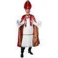 Produktbild: dressforfun Kostüm Herrenkostüm St. Nikolaus-Set dunkelrot, Outfit aus glänzendem, dunkelrotem Samt mit goldenen Zierborten rot M | M