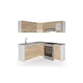 Produktbild: Vicco Küche Küchenzeile L-Form Küchenblock Einbauküche Komplettküche 167x187cm Sonoma