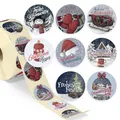 Produktbild: colortouch Aufkleber Weihnachten - 500 St Weihnachtsaufkleber, Frohe Weihnachten Sticker - 35mm Rund Rolle Vintage Selbstklebend Weihnachtsetiketten für Geschenke, Weihnachtsdeko, Verpackung