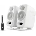 Produktbild: IK Multimedia iLoud Micro Monitor Pro - Pair - 2-Way bi-amped, highly portable, digitally controlled compact reference studio monitors. X-MONITOR. Incl. ARC calibration mic. White.