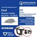 Produktbild: Für FORD Tourneo Custom V362 / F3 06.2016-12.2023 AHK starr +7pol sp. E-Satz KPL