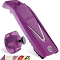 Produktbild: Börner Gemüsehobel V5 (Basis Set) • V-Hobel für Scheiben in 4 Schnittstärken • Scheibenschneider mit Edelstahl V-Klinge • Verstellbarer Küchenhobel für Gemüse & Obst • Farbe: Violett