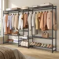 Produktbild: SONGMICS Kleiderständer, offener Kleiderschrank, Garderobenständer mit Ablagen, Metallrahmenm, für Schlafzimmer, Wohnzimmer, Eingangsbereich,schwarz