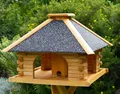 Produktbild: Massives Futterhaus mit Strukturputz V20 Stein, Vogelhaus, Vogelvilla, Vogelhäuschen, Vogelhäuser, Vogelfutterhaus