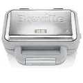 Produktbild: Breville DuraCeramic Waffeleisen | Leicht zu reinigendes Waffeleisen mit Antihaftbeschichtung und tiefen, herausnehmbaren Platten | Weiß und Edelstahl [VST072X]