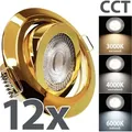 Produktbild: 12x LED Einbaustrahler LUMIRA-GD Ultra Slim 5W, CCT schaltbar, Gold SL82-5WW-GD - Gold
