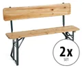 Produktbild: Stagecaptain BBB-119 Hirschgarten Bierzeltbank mit Lehne 119 cm Natur 2x Set