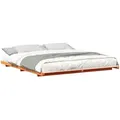 Produktbild: Bodenbettgestell Wachsbraun 180 X 220 Cm Massivholz Kiefer Vidaxl