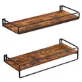 Produktbild: VASAGLE Wandregale-Set vintagebraun, schwarz 40,0 x 15,5 x 9,5/5,0 cm, 1 St.