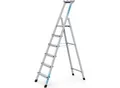 Produktbild: ZARGES Profi-Stufenleiter, einseitig begehbar, Aluminium eloxiert, mit Werkzeugablage, für Handwerk und Industrie, 6 Stufen inkl. Plattform