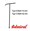 Produktbild: ADMIRAL KLOTZ Hydrantenschlüssel Typ E / Typ C Innenvierkant SW 14mm / 32mm