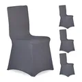 Produktbild: Relaxdays 8 x Stuhlhussen, universeller Stretch Stuhlbezug, Bankettstuhl Dekoration, Empfang und Feier, Stuhlbezüge, anthrazit