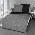 Produktbild: Traumschlaf Biber Bettwäsche Eternity Combo schwarz 200x200 cm + 2x 80x80 cm
