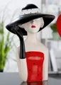 Produktbild: Gilde Poly Figur Lady mit schwarzem Hut Deko 50er Modeaccessoire 37195