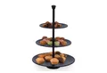 Produktbild: INDA-Exclusiv Dekoschale Runde Metall-Etagere Servierregal 3-stöckig schwarz Ø25cm