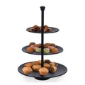 Produktbild: Metall Servierregal Servierständer Etagere Ständer schwarz mit 3 Etagen Ø25cm