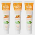 Produktbild: Kurkuma Zahnpasta Vegan ohne Fluorid 3x75ml Tube natürliche Antiplaque Zahncreme