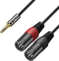 Produktbild: 35mm 1/8 Zoll auf Dual-XLR Y Splitter Kabel PVC Geschält 2x XLR Männlich zu 3...