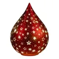Produktbild: LED Dekoobjekt Tropfen RED STARS Sterne H. 24cm rot gold Formano W25