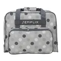Produktbild: Semplix Nähmaschinentasche Polka Dots - 45x24x34 cm -  (stein/grau)
