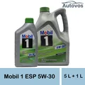 Produktbild: Mobil 1 ESP 5W-30 5 + 1  Liter Motoröl GM dexos 2 VW MB SHC Synthese