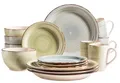 Produktbild: MÄSER 931603 16-teiliges Vintage Geschirr Set für 4 Personen, handbemaltes Keramik Kombiservice, Steingut, Grün/Blau (Bel Tempo Ii)