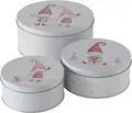 Produktbild: BOLTZE GRUPPE GmbH Keksdose CasaJame 3er Set Metall Keksdose Plätzchendose rund Wichtel Kinder V24, (3-tlg)