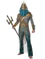 Produktbild: California Costumes Kostüm Meeresgott-Kostüm für Herren Poseidon-Kostüm grau-blau-grün