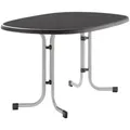 Produktbild: Sieger Gartenklapptisch, Anthrazit, Graphit, Metall, oval, Rundrohr, Sternfuß, 90x72x140 cm, klappbar, platzsparend, Gartenmöbel, Gartentische, Klapptische