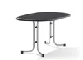 Produktbild: Sieger 252/A Boulevard-Klapptisch mit mecalit-Pro-Platte 140 x 90 cm, Stahlrohrgestell graphit, Tischplatte Schieferdekor anthrazit