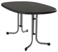 Produktbild: Sieger Gartenmöbel Gartentisch MECALIT, Klappbar, B 140 x T 90 cm, Graphitfarben, Schieferfarben, Metall, Tischplatte aus Mecalit