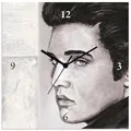 Produktbild: ARTLAND Wanduhr ohne Tickgeräusche Alu Funkuhr 30x30 cm Quadratisch Lautlos Hollywood Elvis Musik Star Bildmalerei T9QW