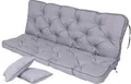 Produktbild: TexDeko® Bankauflage mit Rückenlehne für Hollywoodschaukel 110 x 50 x 56cm Gartenschaukelkissen gemütliche Sitzauflage Gartenbankauflage Polsterauflage wasserabweisend UV-beständig (Hell-Grau)