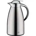 Produktbild: alfi Signo, Thermoskanne Metall poliert 1L, mit alfiDur Glaseinsatz, Isolierkanne hält 12 Stunden heiß, ideal als Kaffeekanne oder Teekanne, Kanne für 8 Tassen