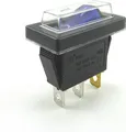 Produktbild: Wippschalter Beleuchtet bei 230V, 15A Geräteschalter mit Wasserdichter Abdeckung