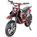 Produktbild: Actionbikes Motors Kinder Mini Enduro Crossbike Gepard Elektro | 500 Watt - Bis 24 km/h - Motorcrossbike - Pocketbike - Cross - Ab 8 Jahren (Rot) - Weiß