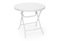 Produktbild: relaxdays Klapptisch Gartentisch klappbar BASTIAN, Weiß, Rund