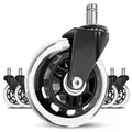 Produktbild: MT MALATEC 5 Stück Bürostuhl Rollen Ersatzrollen Gaming Stuhl 360 Grad Set Gummirad Stiel 11mm x 22mm Stille und Weichheit für jeden Boden, Boden, keine Kratzer, Parkett, Keramik